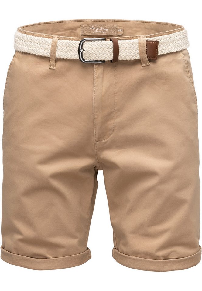 Amaci&Sons Chinoshorts BERWYN Chinoshort inkl. Gürtel Herren Bermuda Short Hose Regular Fit inkl. Gürtel von Amaci&Sons