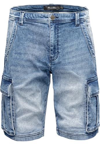 Amaci&Sons Herren Cargoshorts Männer Kurze Bermuda Jeans Hose Regular Fit 7040 Storm Blue W30 Amaci&Sons Herren Cargoshorts Männer Kurze Bermuda Jeans Hose Regular Fit 7040 Storm Blue W30 von Amaci&Sons