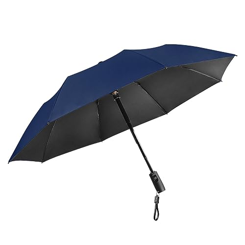 Amagogo Faltbarer Regenschirm mit Ventilator USB Wiederaufladbarer Sonnenregenschirm Sonnenschutz Stark Leicht Reiseschirm für Ausflüge Outdoor-Aktivitäten, navy von Amagogo