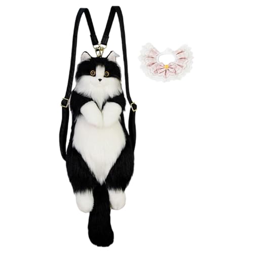 Amagogo Niedlicher Katzen-Plüsch-Rucksack, Geldbörse, Tagesrucksack, Liebes-Plüsch-Tasche für Kinder, Frauen, mit Rosa Schal Amagogo Niedlicher Katzen-Plüsch-Rucksack, Geldbörse, Tagesrucksack, Liebes-Plüsch-Tasche für Kinder, Frauen, mit Rosa Schal von Amagogo