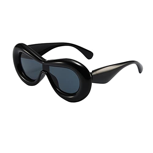 Amagogo Sonnenbrille mit dickem Rahmen, trendige Sonnenbrille, aufgeblasene Brillen, übergroße Schattierungen, Brillen für Damen, Erwachsene, Frauen, Männer, Schwarz von Amagogo