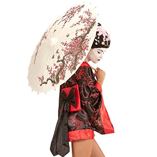 Amakando Chinesischer Papierschirm - 84 cm - Geisha Schirm Orientalischer Dekoschirm Japanischer Regenschirm Asiatische Deko Sonnenschirme Asia Sonnenschirm von Amakando