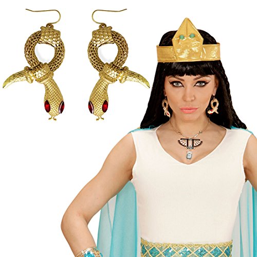 Amakando Cleopatra Ohrstecker Schlangenohrringe Pharaonin Ägypten Königin Schmuck Ägyptische Ohrclips Ohrschmuck Kostüm Accessoire Damen Göttin Modeschmuck Antike von Amakando