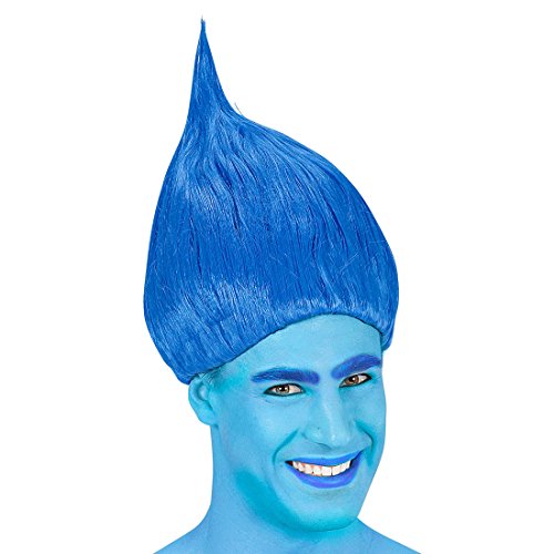 Amakando Cosplay Karnevalsperücke - blau - Trolls Perücke Zwerg Zwergenperücke Gnom Kobold Faschingsperücke Märchen Kostüm Accessoire Fantasy Troll Perücke von Amakando