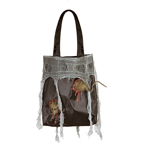 Amakando Halloween Handtasche Henkeltasche mit Ungeziefer Gruseliger Horror Beutel Nager Beuteltasche Halloween Gothic Damentasche Hexen Tasche mit Ratte von Amakando