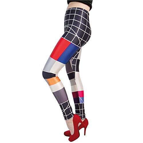 Amakando Originelle 80er Jahre Leggings Testbild/S/M (36-42) / Knallige Retro Stretch-Hose Sendeschluss/Bestens geeignet zu Mottoparty & Karneval von Amakando