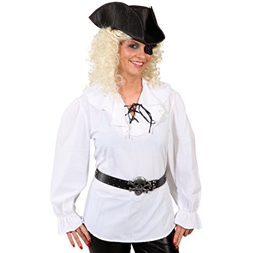 Amakando Piratenhemd weiß Piratin Hemd SM 36/38 Piraten Bluse Piratenbluse Damen Karneval Kostüme Frauen Seeräuber Damenhemd Pirat Damenbluse von Amakando