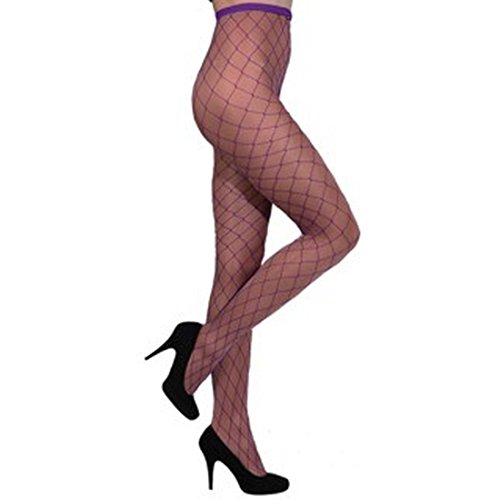 Amakando Strumpfhose - lila - Damenstrumpfhose Fishnet Strümpfe Netzstrümpfe Damen Reizwäsche Netzstrumpfhose grobmaschig von Amakando