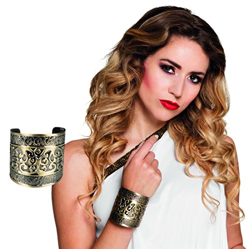 Römerin Armband - Gold - Griechin Armspange Ägypterin Armreifen Antike Griechische Göttin Armschmuck Cleopatra Kostüm Zubehör Ägyptischer Schmuck Armreif von Amakando