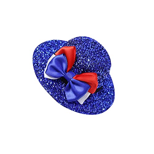 Schmuck Mit Quasten Independence Day Haarspange Party Dressing Supplies Hut Schleife Haarspange Mädchen bunter Schmuck für Frauen 4. Juli Haarschmuck Gänseblümchen Schmuck (Blue, One Size) von Amaone