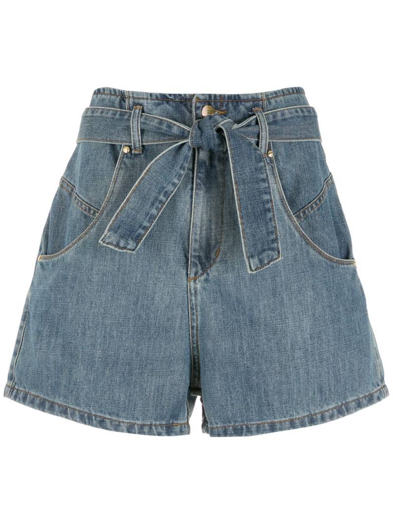 Amapô Bel Paperbag-Jeansshorts - Blau von Amapô