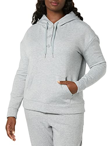 Amazon Essentials Damen Langärmliger Henley-Hoodie aus Fleece (in Übergröße erhältlich) (Früher Amazon Aware), Grau Meliert, M von Amazon Essentials