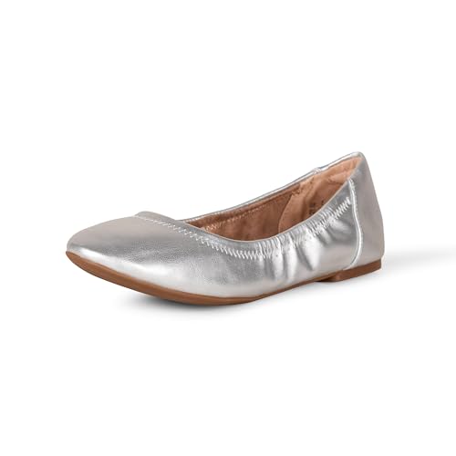 Amazon Essentials Damen Belice Ballerinas, Silber, 40.5 EU von Amazon Essentials