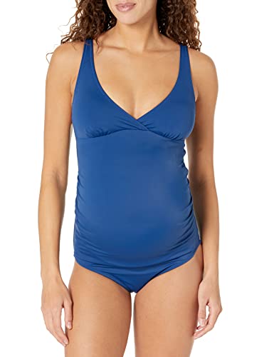 Amazon Essentials Damen Umstands-Badeanzug mit V-Ausschnitt, Tiefblau, 42 von Amazon Essentials