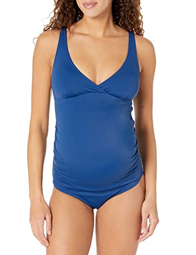 Amazon Essentials Damen Umstands-Badeanzug mit V-Ausschnitt, Tiefblau, 44 von Amazon Essentials