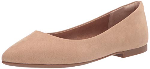 Amazon Essentials Damen Ballerinas mit spitzem Zehenbereich, Beige Mikro Wildleder, 45 EU von Amazon Essentials