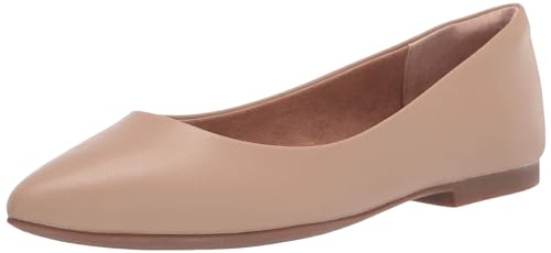 Amazon Essentials Damen Ballerinas mit spitzem Zehenbereich, Beige Kunstleder, 37 EU von Amazon Essentials