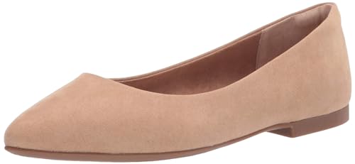 Amazon Essentials Damen Ballerinas mit spitzem Zehenbereich, Beige Mikro Wildleder, 41 EU von Amazon Essentials