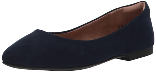 Amazon Essentials Damen Ballerinas mit spitzem Zehenbereich, Marineblau, 43 EU Weit von Amazon Essentials