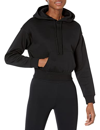 Amazon Essentials Damen Crop-Sweatshirt mit Kapuze (in Übergröße erhältlich), Schwarz, XL von Amazon Essentials