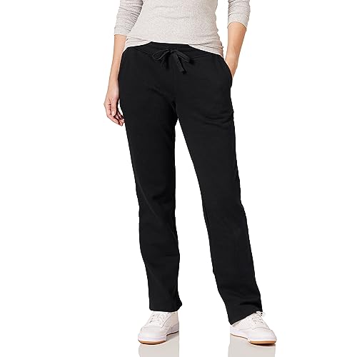 Amazon Essentials Damen Jogginghose aus Fleece mit geradem Bein (in großen Größen erhältlich), Schwarz, XXL von Amazon Essentials