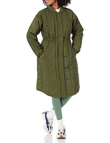 Amazon Essentials Damen Gesteppter Mantel (in Übergröße erhältlich), Dunkles Olivgrün, XL von Amazon Essentials