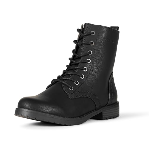 Amazon Essentials Damen Kampfstiefel mit Schnürung, Schwarz, 43 EU von Amazon Essentials