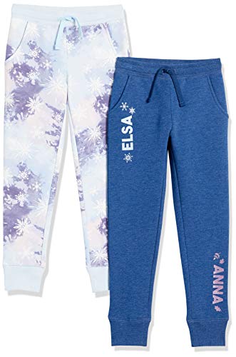 Amazon Essentials Disney | Marvel | Star Wars | Frozen | Princess Mädchen Jogginghose aus Fleece (zuvor Spotted Zebra), 2er-Pack, Frozen Schwestern, 10 Jahre von Amazon Essentials