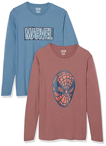 Amazon Essentials Disney | Marvel | Star Wars Herren Langärmelige T-Shirts, 2er-Pack, Marvel Spider-Man, M von Amazon Essentials