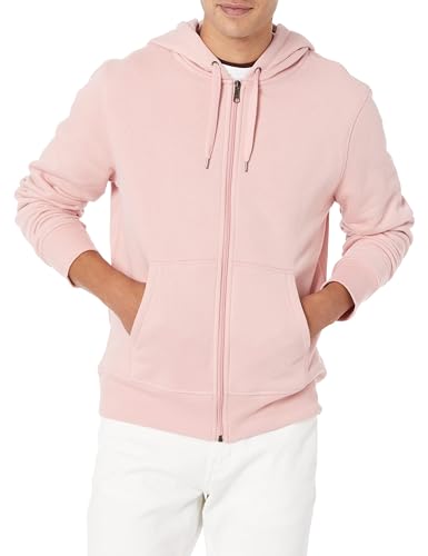 Amazon Essentials Herren Fleece-Kapuzenpulli mit durchgehendem Reißverschluss (erhältlich in den Größen Big & Tall), Rosa, L von Amazon Essentials