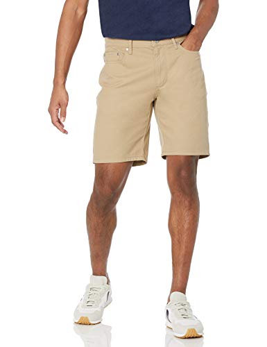 Amazon Essentials Herren Elastische 5-Taschen-Shorts in schmaler Passform mit 23 cm Schrittlänge, Khakibraun, 31W von Amazon Essentials