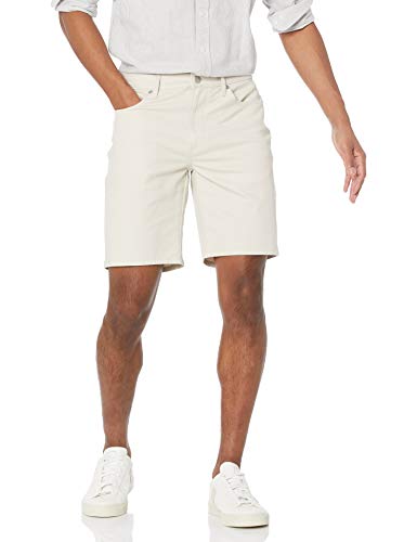 Amazon Essentials Herren Elastische 5-Taschen-Shorts in schmaler Passform mit 23 cm Schrittlänge, Stone, 38W von Amazon Essentials