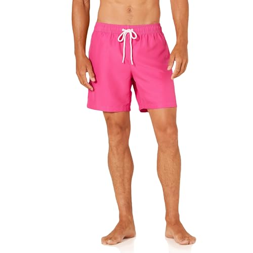 Amazon Essentials Herren Badehose, Schnell Trocknend, 18 cm-Auslauffarben, Intensive Rosa, XXL von Amazon Essentials