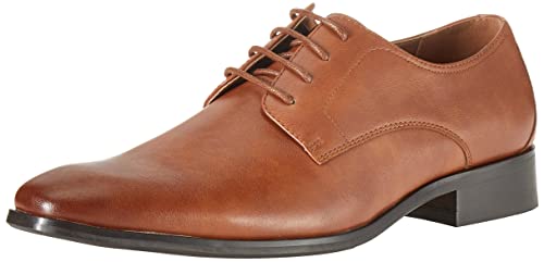 Amazon Essentials Herren Derby-Schuhe, Schwarz Dunkles Karamell Kunstleder, 41.5 EU von Amazon Essentials