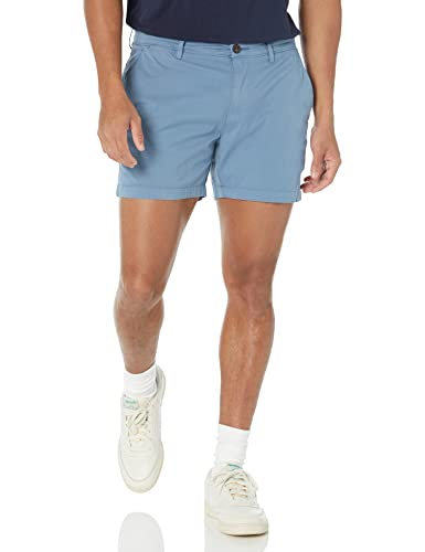 Amazon Essentials Herren Flatfront-Chinoshorts, Komfortabler Stretch, 13 cm Schrittlänge, Schmale Passform (Früher Goodthreads), Blau, 38W von Amazon Essentials