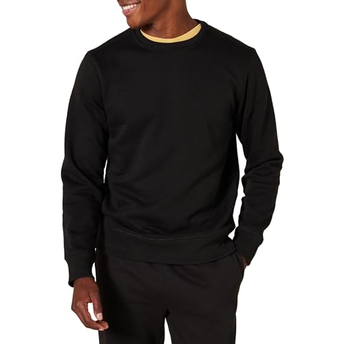 Amazon Essentials Herren Fleece-Sweatshirt mit Rundhalsausschnitt (erhältlich in Big & Tall), Schwarz, L von Amazon Essentials