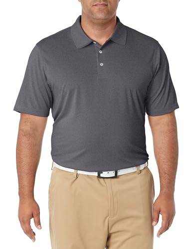 Amazon Essentials Herren Schnell trocknendes Golf-Polohemd mit normaler Passform (erhältlich in Big & Tall), Mittelgrau Meliert, L von Amazon Essentials