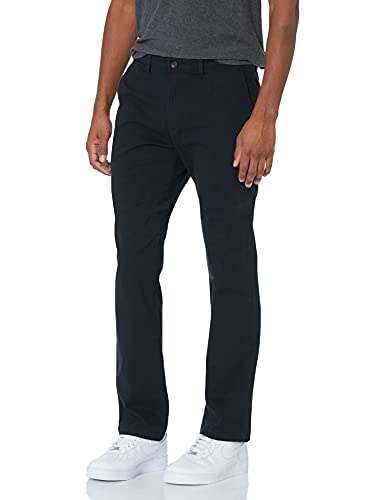 Amazon Essentials Herren Lässige Stretch-Chinohose mit sportlicher Passform (in Übergrößen erhältlich), Schwarz, 33W / 34L von Amazon Essentials