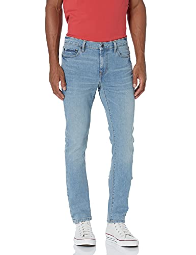 Amazon Essentials Herren Jeans, Komfortabler Stretch, Skinny-Fit-Passform (Früher Goodthreads), Hellblau, 35W / 32L von Amazon Essentials