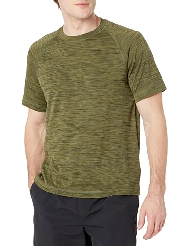 Amazon Essentials Herren Kurzärmeliges, Schnell Trocknendes Bade-T-Shirt, Olivenheide, S von Amazon Essentials