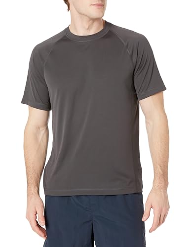 Amazon Essentials Herren Kurzärmeliges, Schnell Trocknendes Bade-T-Shirt, Kohlegrau, M von Amazon Essentials