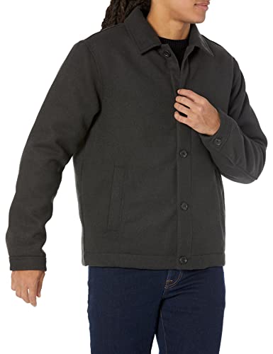 Amazon Essentials Herren Kurze Wolljacke (erhältlich in Big & Tall), Verwaschenes Schwarz, XXL von Amazon Essentials