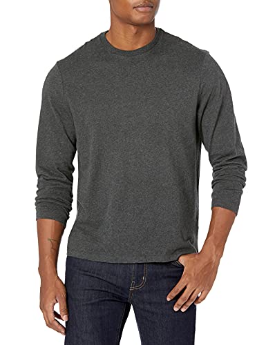 Amazon Essentials Herren Langärmeliges T-Shirt, Normale Passform, Kohlegrau Meliert, M von Amazon Essentials