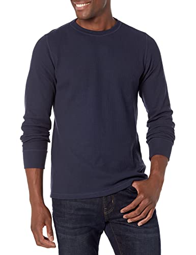 Amazon Essentials Herren Langärmeliges Waffel-Shirt, Normale Passform, Marineblau, XXL von Amazon Essentials