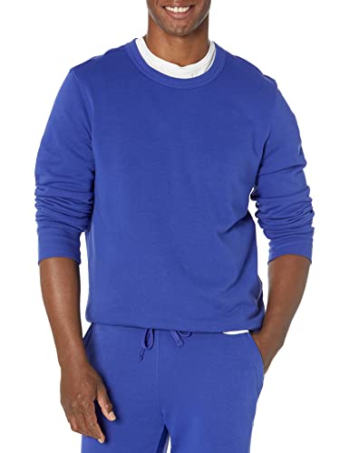 Amazon Essentials Herren Leichtes langärmeliges Frottee-Sweatshirt mit Rundhalsausschnitt (erhältlich in Big & Tall), Königsblau, M von Amazon Essentials