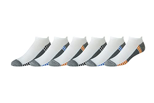 Amazon Essentials Herren Performance Zone Tab-Sportsocken mit Dämpfung, 6 Paar, Weiß, 46-48.5 von Amazon Essentials