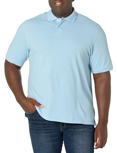 Amazon Essentials Herren Polohemd mit normaler Passform aus Baumwollpiqué (erhältlich in Big & Tall), Hellblau, 3XL Große Größen Tall von Amazon Essentials