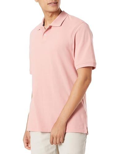 Amazon Essentials Herren Polohemd mit normaler Passform aus Baumwollpiqué (erhältlich in Big & Tall), Rosa, M von Amazon Essentials