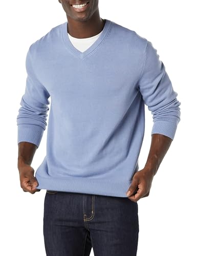 Amazon Essentials Herren Pullover mit V-Ausschnitt (in Übergröße erhältlich), Hellblau, S von Amazon Essentials