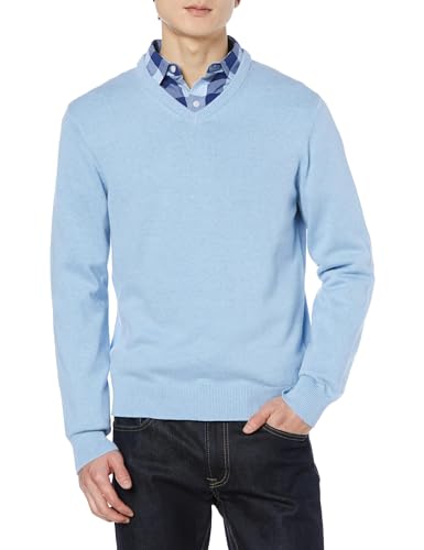 Amazon Essentials Herren Pullover mit V-Ausschnitt (in Übergröße erhältlich), Hellblau Heidekraut, L von Amazon Essentials